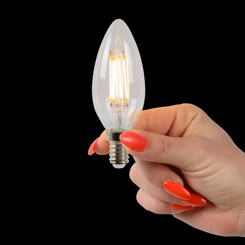 LED-kertepære E14 4W 2700K dæmpbar sæt med 4 stk von Lucide – Produktfoto