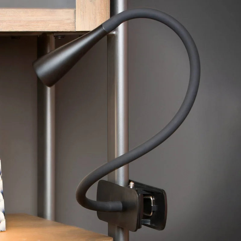 LED klemlamp Zozy, 3-StepDim, flexibele arm von Lucide in Schwarz – Produktfoto