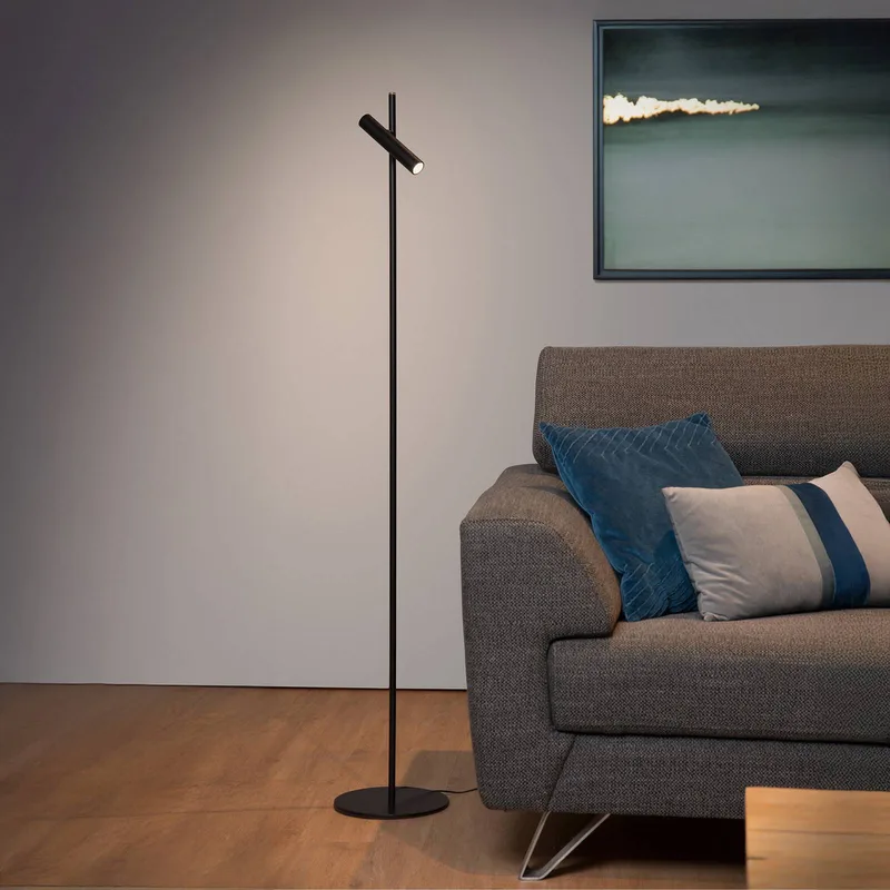 LED vloerlamp PHILON, 1-lamp, hoogte 140 cm, metaal från Lucide i Svart – produktbild