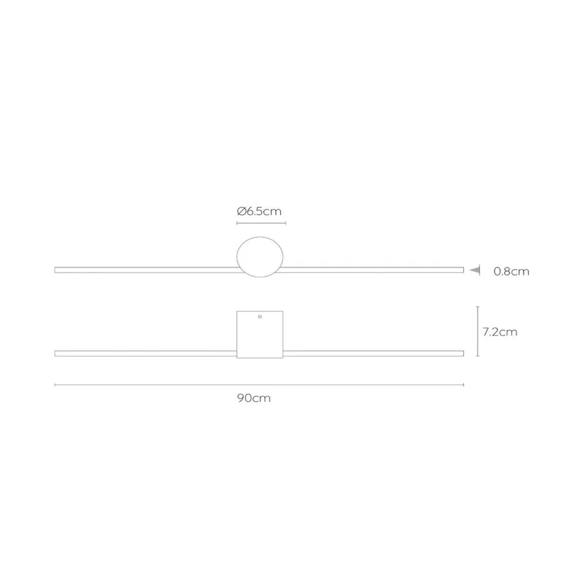 LED wandlamp Mizar, 90 cm, IP44 fra Lucide i Sort – produktbillede