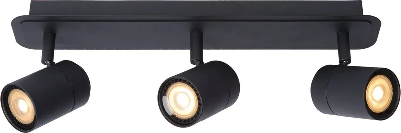 LENNERT - Plafondspot (Plafondlamp) Badkamer - LED Dimbaar - GU10 (MR16) - 3x5W 3000K - IP44 von Lucide in Schwarz – Produktfoto