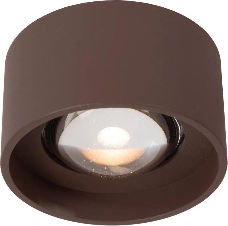 LENZ - Plafondspot (Plafondlamp) Binnen/Buiten - Ø 11 cm - LED - 1x8W 2700K - IP54 - Essential de Lucide en Roest bruin – photo produit