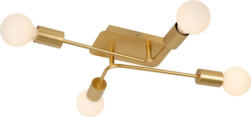 LESTER - Plafonnière (Plafondlamp) - 4xE27 - Mat Goud / Messing von Lucide in Mat Goud, Messing – Produktfoto
