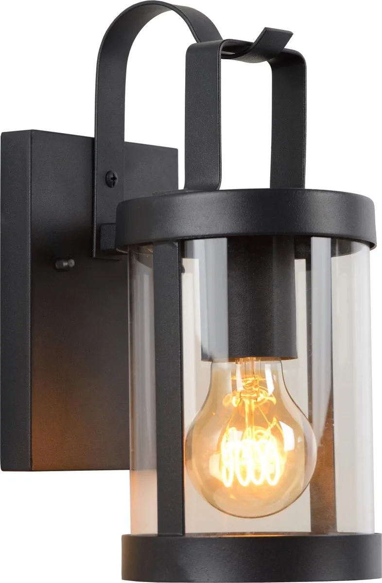 LINDELO - Wandlamp Binnen/Buiten - 1xE27 - IP23 van Lucide in Zwart – productfoto