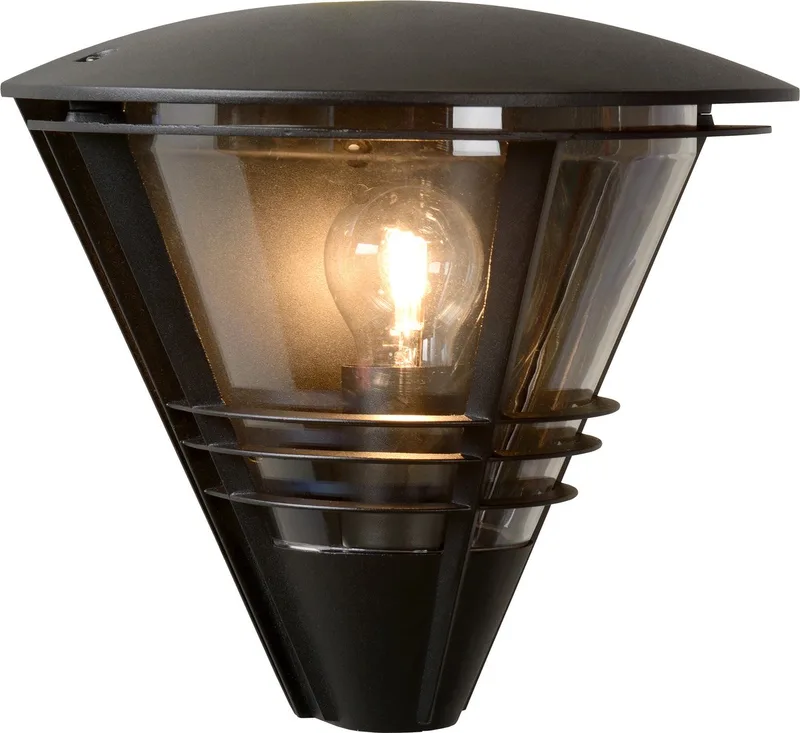 LIVIA - Wandlamp Binnen/Buiten - 1xE27 - IP44 de Lucide en Noir – photo produit