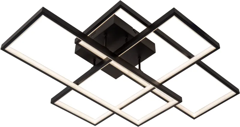 LOKERO - Plafonnière (Plafondlamp) - LED Dimbaar - CCT - 1x60W 2700K/4000K von Lucide in Schwarz – Produktfoto