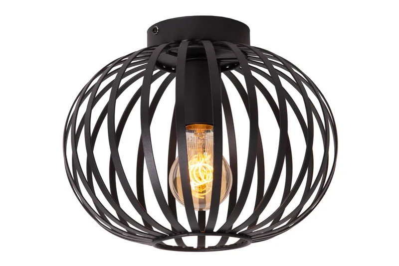 MANUELA - Plafonnière - Ø 25 cm - 1xE27 - Zwart fra Lucide – produktbillede