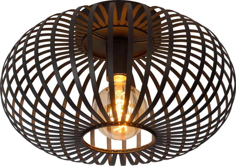 MANUELA - Plafonnière (Plafondlamp) - Ø 39,5 cm - 1xE27 fra Lucide i Sort – produktbillede