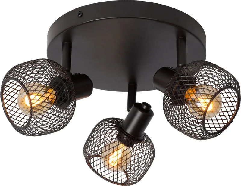 MAREN - Plafondspot (Plafondlamp) - Ø 37 cm - 3xE14 de Lucide en Noir – photo produit