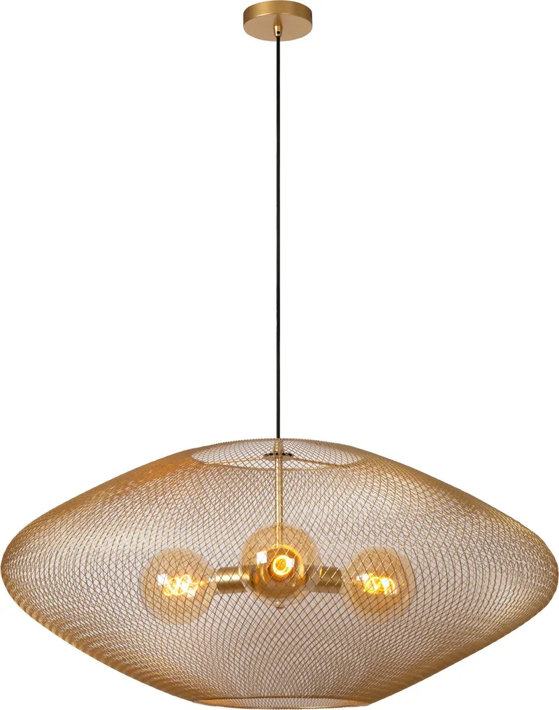 MESH - Hanglamp - Ø 85 cm - 3xE27 - Mat Goud / Messing de Lucide en Mat Goud, Laiton – photo produit