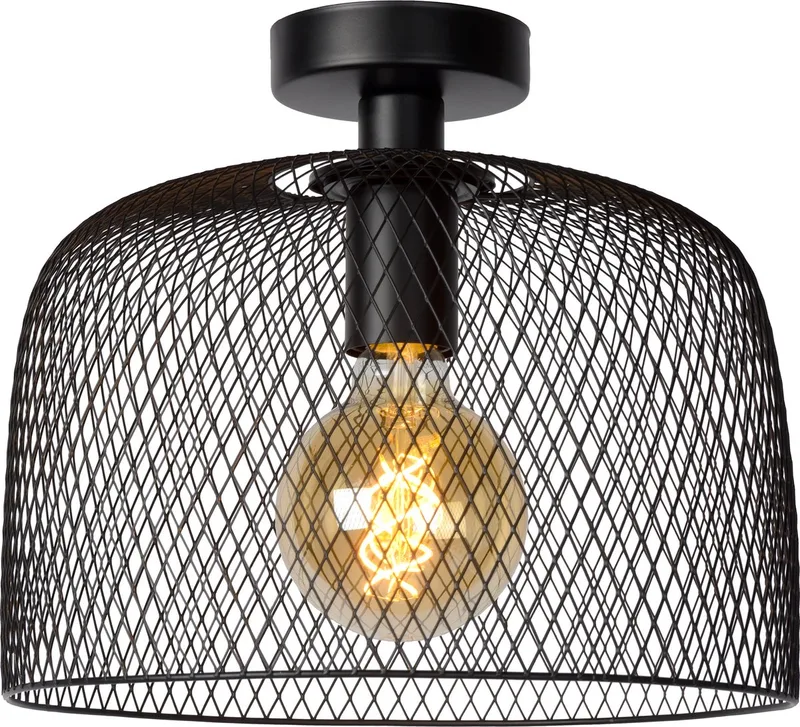 MESH - Plafonnière - Ø 29,5 cm - 1xE27 by Lucide in Black – product photo