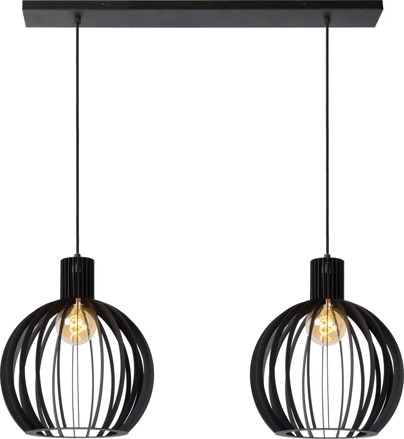 MIKAELA - Hanglamp - 2xE27 fra Lucide i Sort – produktbillede