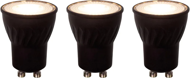 MR11 * 3 - Led lamp - Ø 3,5 cm - LED Dimb. - GU10 - 3x3,8W 2700K - Zwart - Set van 3 von Lucide – Produktfoto