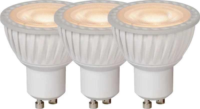MR16 - Led lamp - Ø 5 cm - LED Dimbaar - GU10 (MR16) - 3x5W 3000K - Wit - Set van 3 de Lucide – photo produit