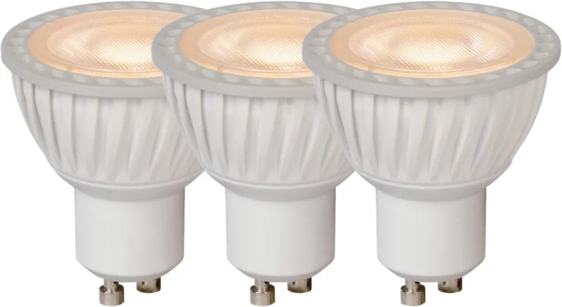 MR16 - Led lamp - Ø 5 cm - LED Dimbaar - GU10 (MR16) - 3x5W 3000K - Wit - Set van 3 fra Lucide – produktbillede