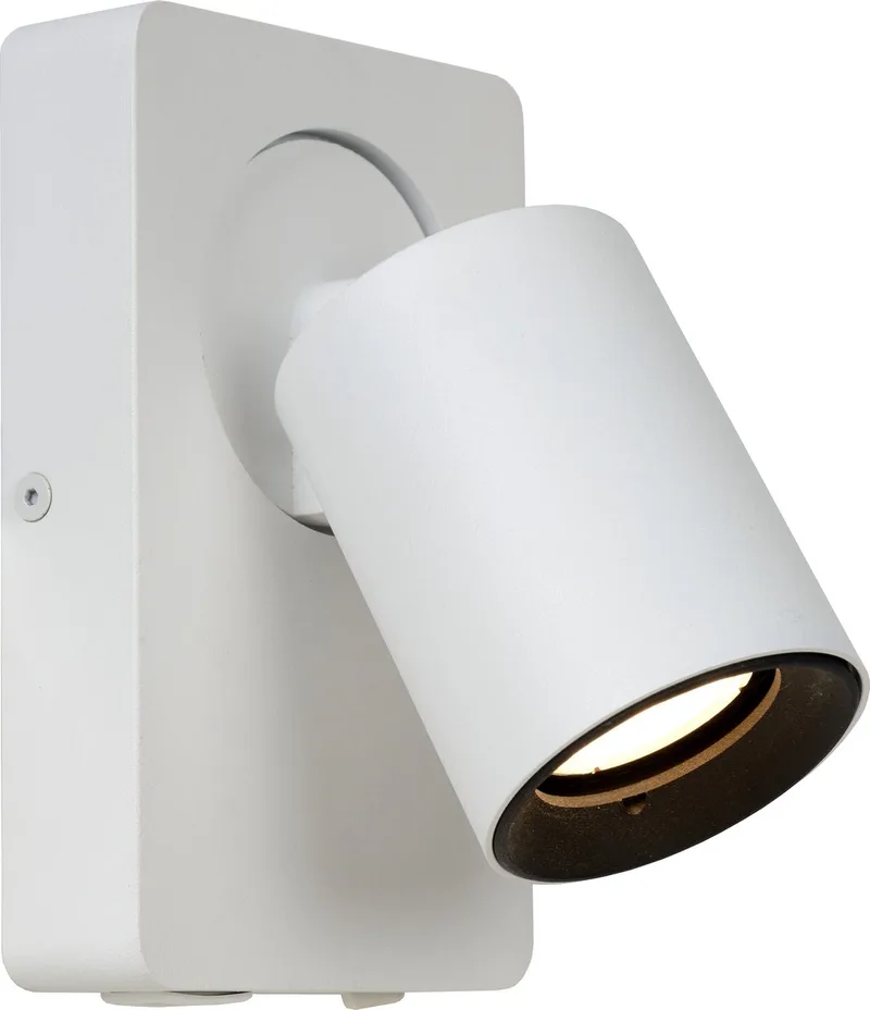 NIGEL - Bedlamp / Wandlamp - LED Dim to warm - CCT - GU10 (MR16) - 1x5W 2200K/3000K - Met USB oplaadpunt by Lucide in White – product photo