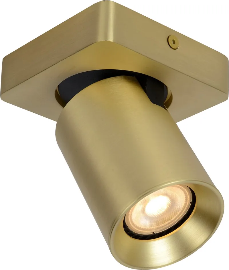 NIGEL - Plafondspot (Plafondlamp) - LED Dim to warm - GU10 (MR16) - 1x5W 2200K/3000K - Mat Goud / Messing von Lucide in Mat Goud, Messing – Produktfoto