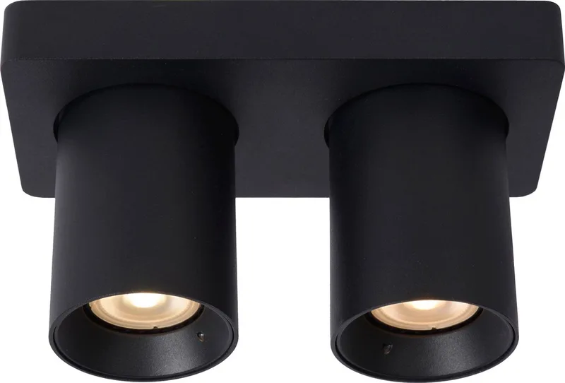 NIGEL - Plafondspot (Plafondlamp) - LED Dim to warm - GU10 (MR16) - 2x5W 2200K/3000K von Lucide in Schwarz – Produktfoto