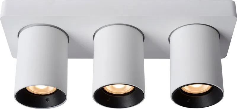 NIGEL - Plafondspot (Plafondlamp) - LED Dim to warm - GU10 (MR16) - 3x5W 2200K/3000K by Lucide in White – product photo