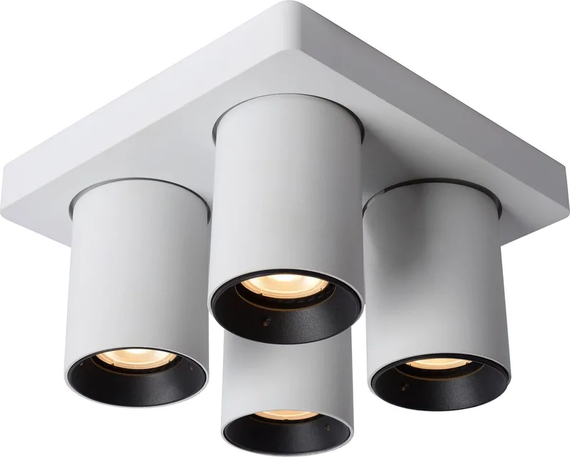 NIGEL - Plafondspot (Plafondlamp) - LED Dim to warm - GU10 (MR16) - 4x5W 2200K/3000K von Lucide in Weiß – Produktfoto