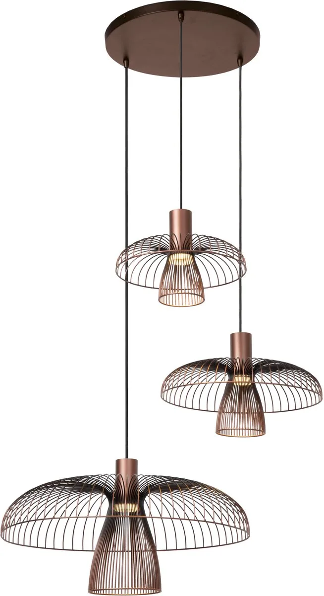 NIGELLA - Hanglamp - Ø 76 cm - 3xGU10 (MR16) - Essential de Lucide en Koffie – photo produit