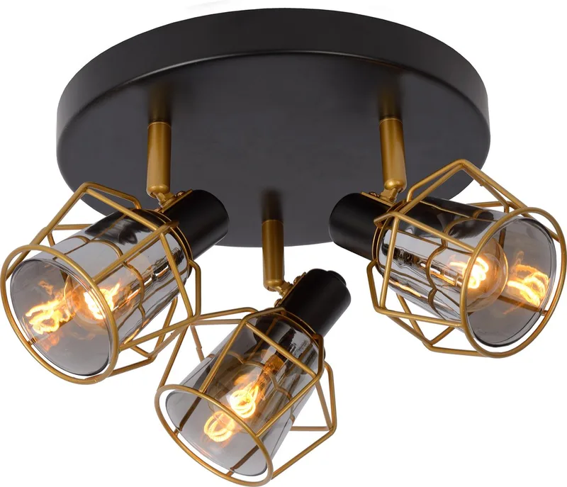 NILA - Plafondspot (Plafondlamp) - Ø 36 cm - 3xE14 van Lucide in Zwart – productfoto