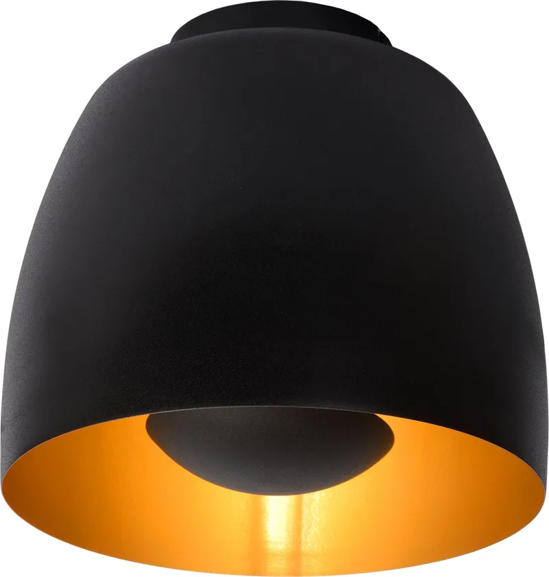 NOLAN - Plafonnière (Plafondlamp) - Ø 24 cm - 1xE27 de Lucide en Noir – photo produit