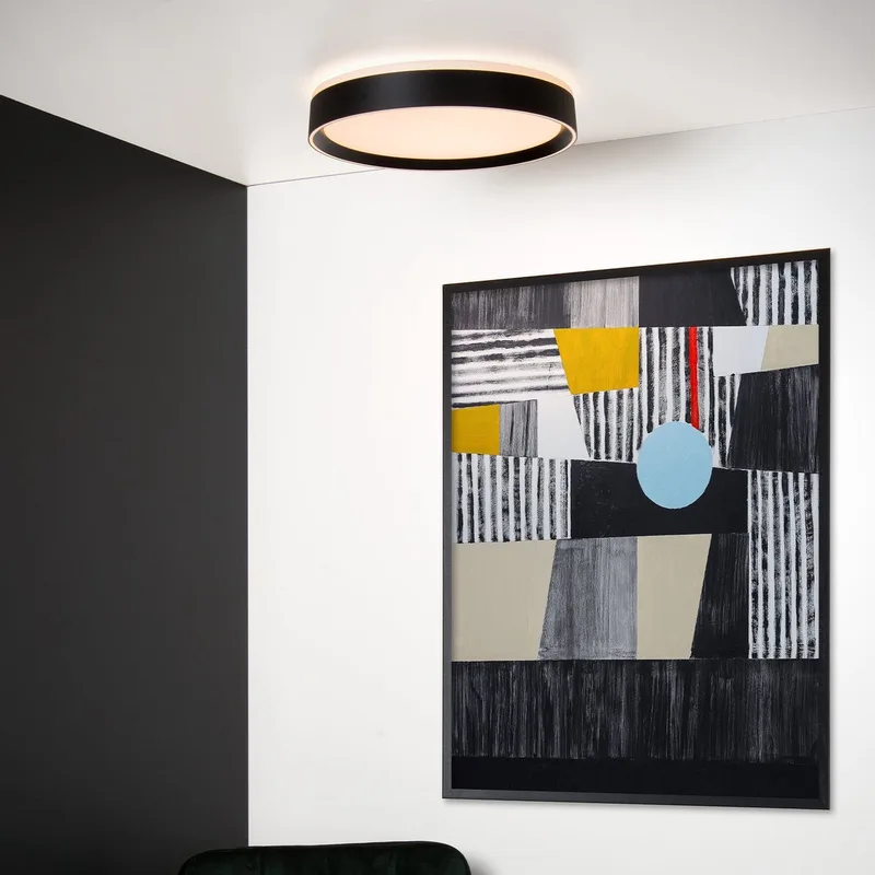 NURIA - Plafonnière (Plafondlamp) - Ø 40 cm - LED 3 StepDim - 1x24W 2700K by Lucide in Black – product photo
