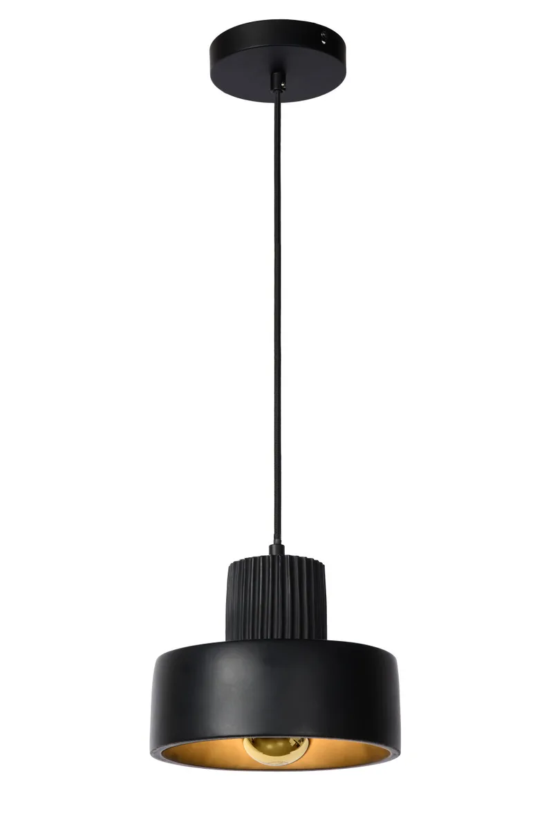 OPHELIA - Hanglamp - Ø 20 cm - 1xE27 - Zwart de Lucide – photo produit