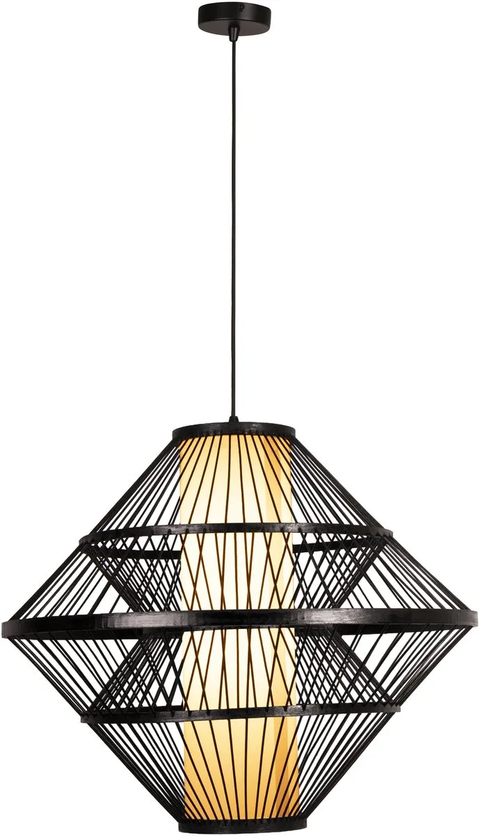 PASQUINO - Hanglamp - Ø 60 cm - 1xE27 - Essential - Japandi van Lucide in Zwart – productfoto