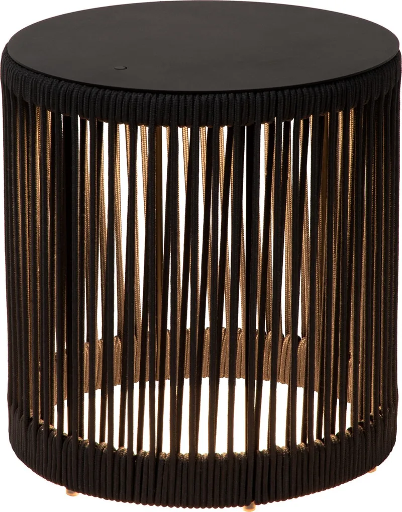 PINGI - Oplaadbare Vloerlamp Binnen/Buiten - Accu/Batterij - Ø 33,5 cm - LED 3 StepDim - 1x3W 3000K - IP44 - Japandi by Lucide in Black – product photo