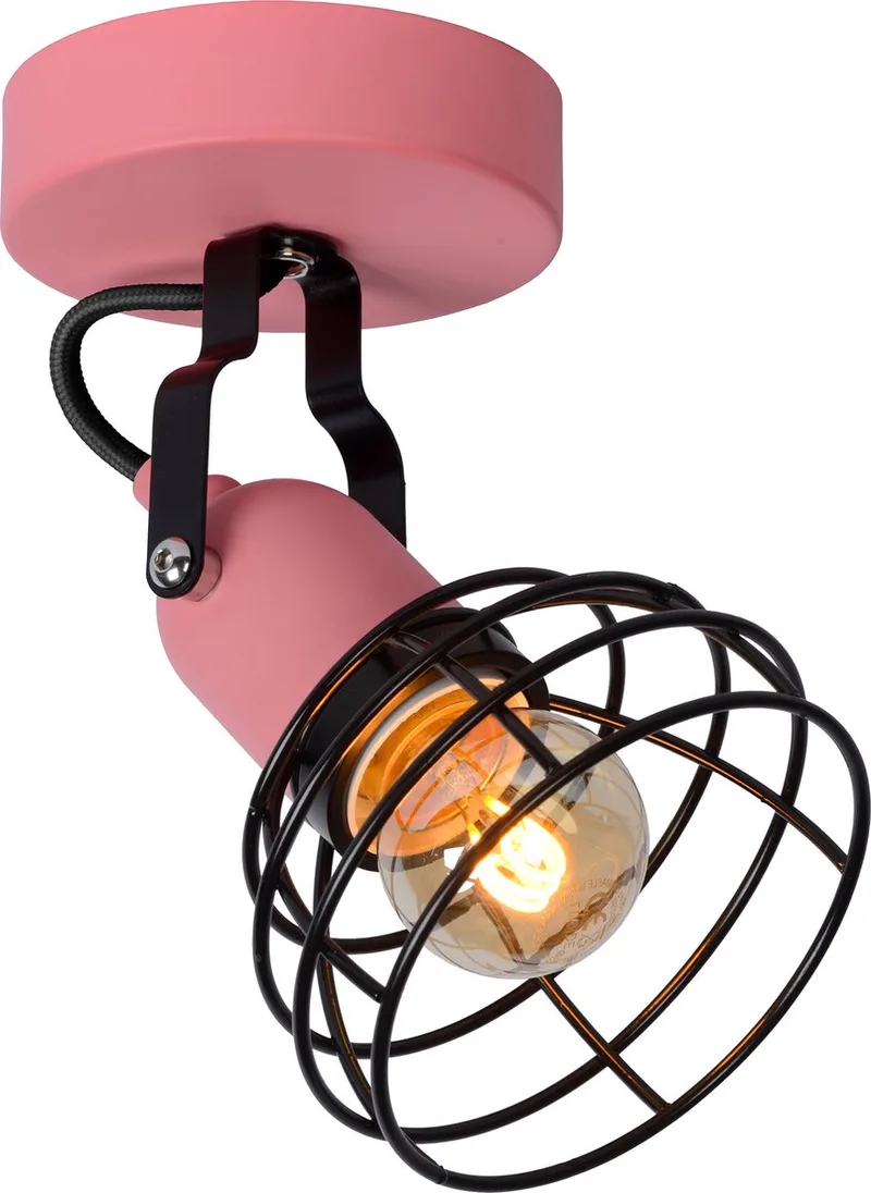 POLA - Plafondspot (Plafondlamp) Kinderkamer - Ø 10,5 cm - 1xE27 by Lucide in Pink – product photo