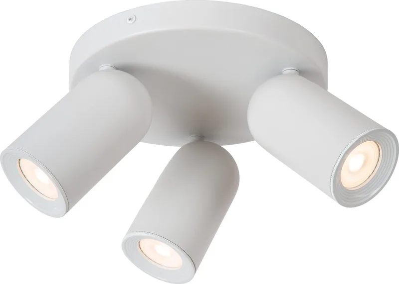 PUNCH - Plafondspot (Plafondlamp) - Ø 21 cm - 3xGU10 (MR16) von Lucide in Weiß – Produktfoto