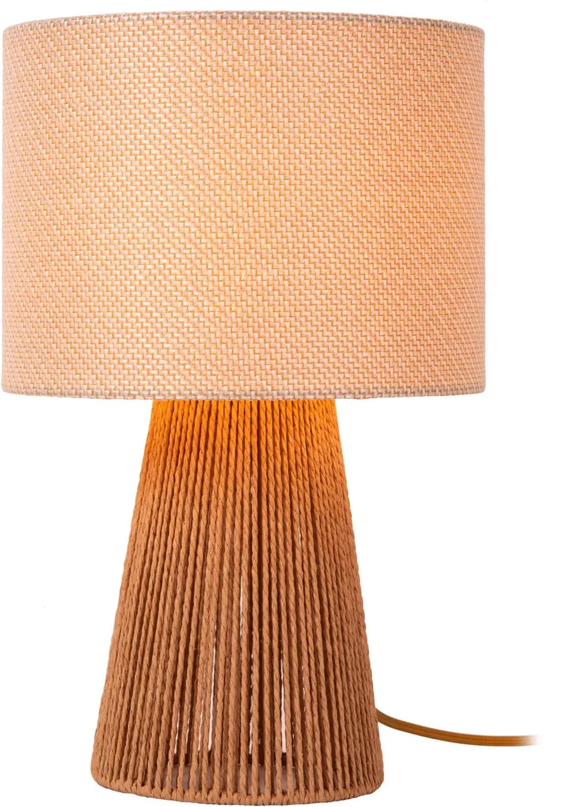 RAFFIA - Tafellamp - Ø 24 cm - 1xE14 de Lucide en Beige – photo produit