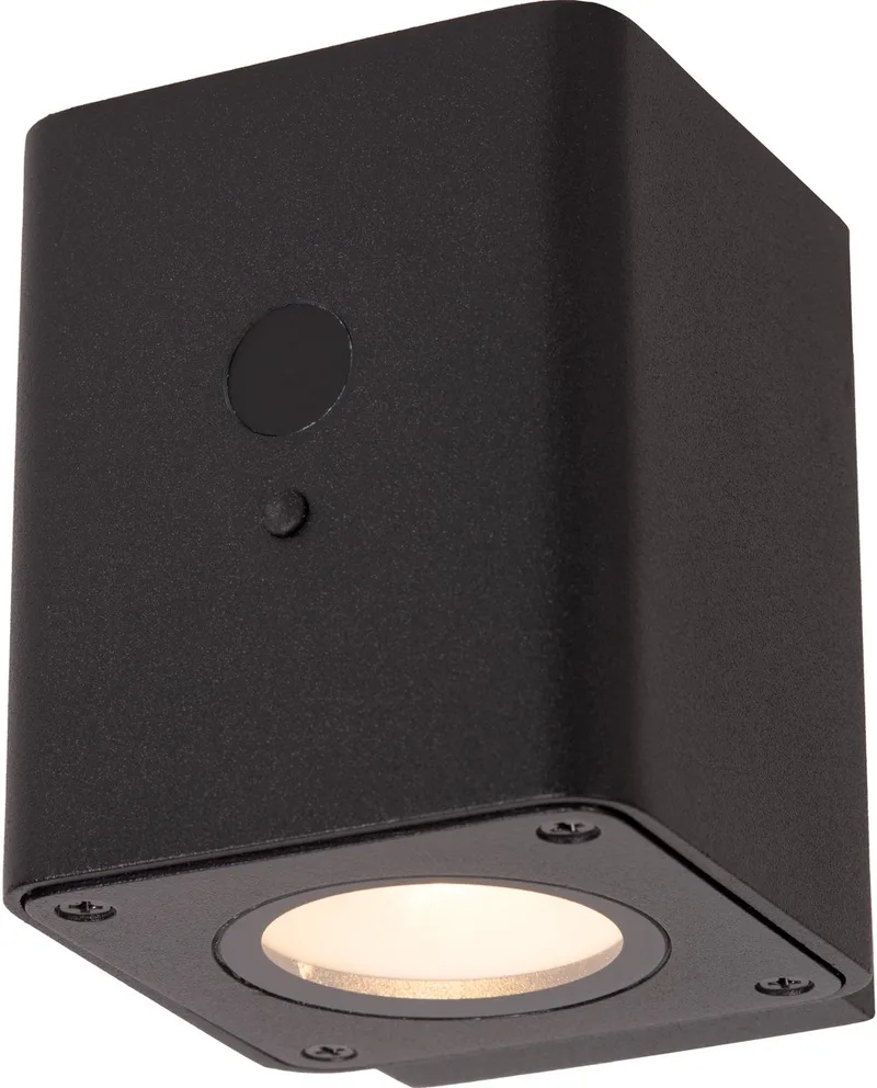 RAMIN - Wandlamp - Zonne-energie - LED Dimbaar - 1x1W 2700K/3000K - IP54 - Beweging & dag/nacht sensor by Lucide in Black – product photo