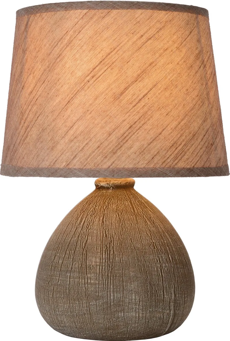 RAMZI - Tafellamp - Ø 18 cm - 1xE14 - Japandi by Lucide in Brown – product photo