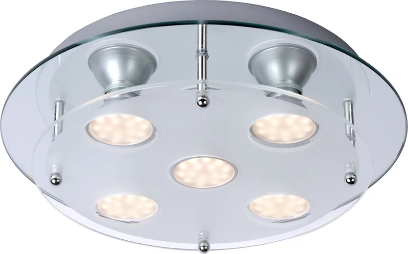READY-LED - Plafonnière - Ø 30 cm - LED - GU10 - 5x5W 3000K von Lucide in Chrom – Produktfoto