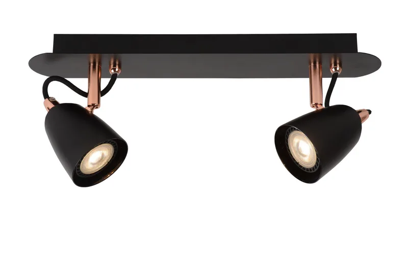 RIDE-LED - Plafondspot - LED Dimb. - GU10 - 2x5W 3000K - Koper de Lucide – photo produit