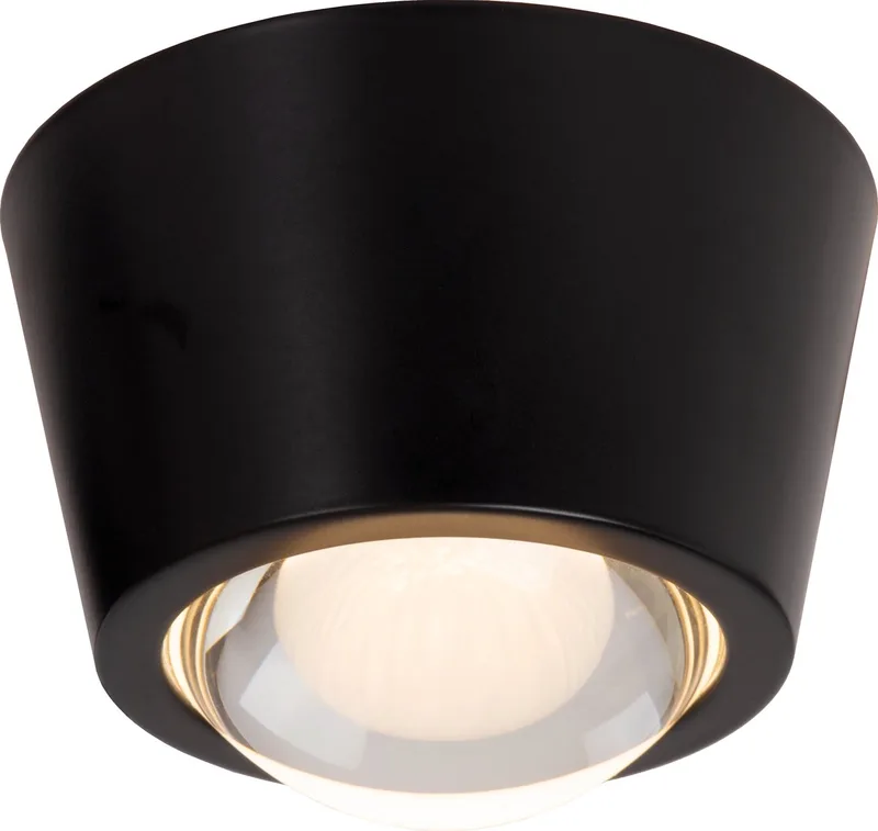 RIGON - Plafonnière (Plafondlamp) - Ø 9 cm - LED - 1x6W 3000K de Lucide en Noir – photo produit
