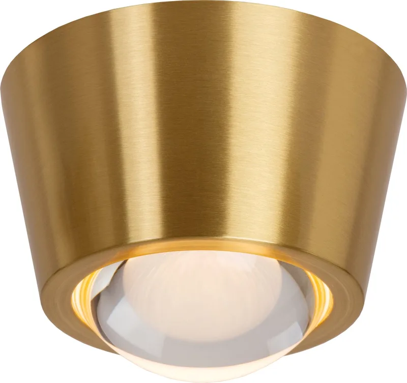 RIGON - Plafonnière (Plafondlamp) - Ø 9 cm - LED - 1x7W 3000K - Mat Goud / Messing von Lucide in Mat Goud, Messing – Produktfoto