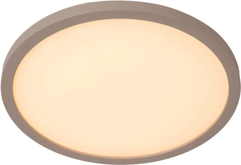 RINUS - Plafonnière (Plafondlamp) Badkamer - Ø 30 cm - LED - CCT - 1x18W 2200K/3000K - IP44 - Essential by Lucide in Opaal – product photo