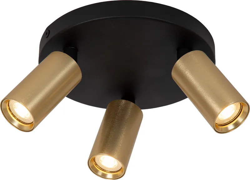 RITMO - Plafondspot (Plafondlamp) - Ø 18 cm - 3xGU10 (MR11) - Mat Goud / Messing fra Lucide i Mat Goud, Messing – produktbillede