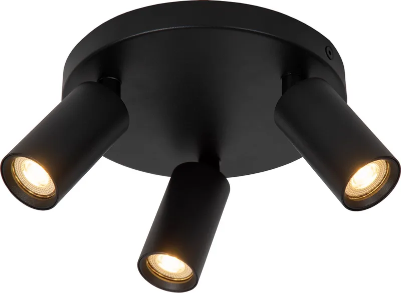 RITMO - Plafondspot (Plafondlamp) - Ø 18 cm - 3xGU10 (MR11) van Lucide in Zwart – productfoto