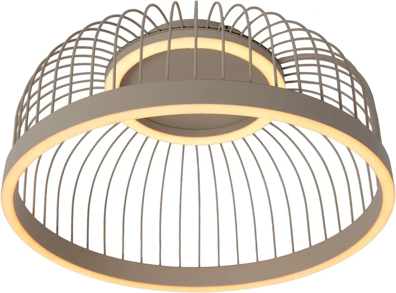 RIXANNE - Plafonnière (Plafondlamp) - Ø 39 cm - LED 3 StepDim - CCT - 1x22W 2200K/4000K - Vibes de Lucide en Taupe – photo produit
