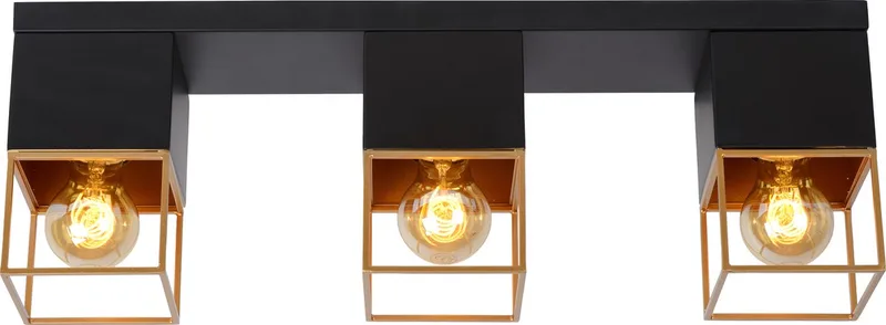 RIXT - Plafonnière (Plafondlamp) - 3xE27 by Lucide in Black – product photo