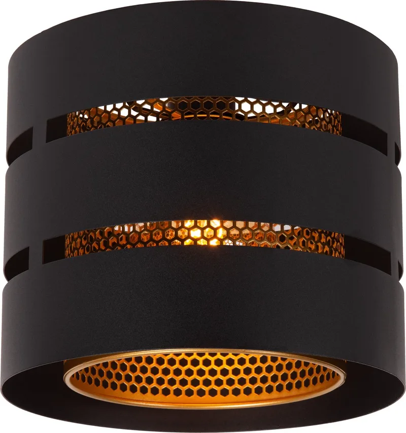 ROSAS - Plafonnière (Plafondlamp) - Ø 26 cm - 1xE27 de Lucide en Noir – photo produit