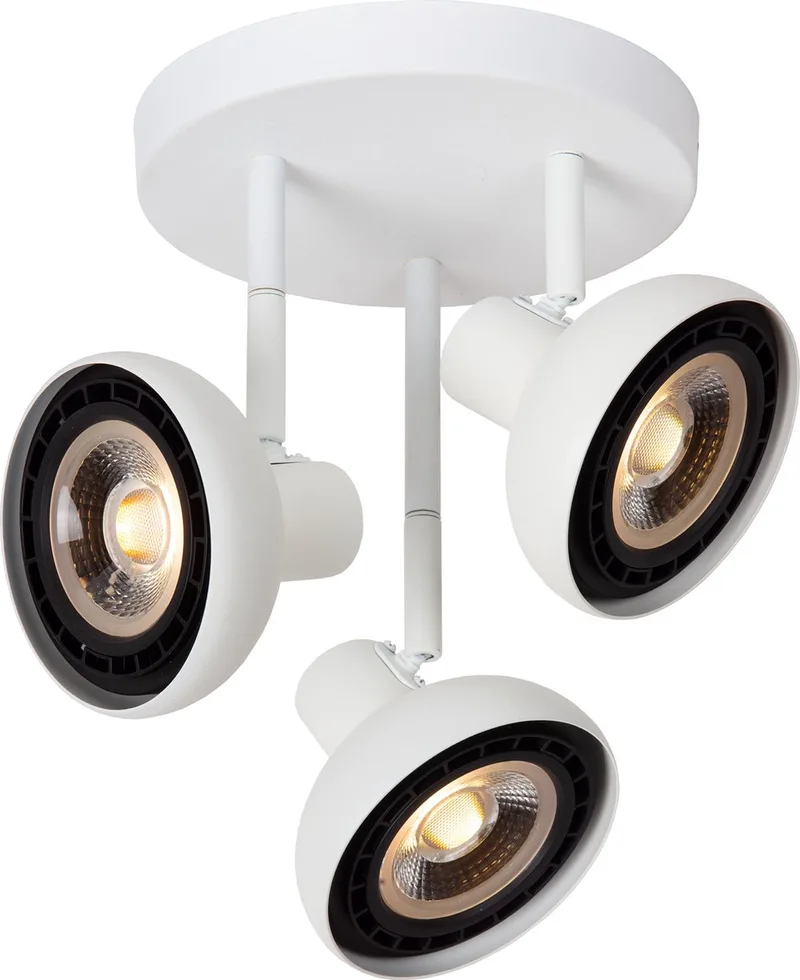 SENSAS - Plafondspot (Plafondlamp) - Ø 25,8 cm - 3xGU10 (ES111) de Lucide en Blanc – photo produit