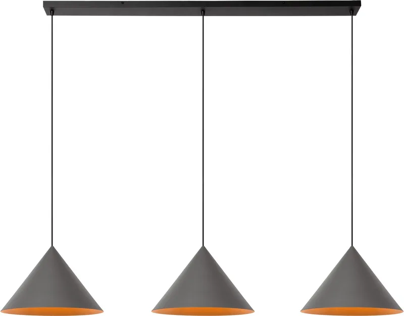 SPITZE - Hanglamp - 3xE27 - Vibes van Lucide in Grijs – productfoto