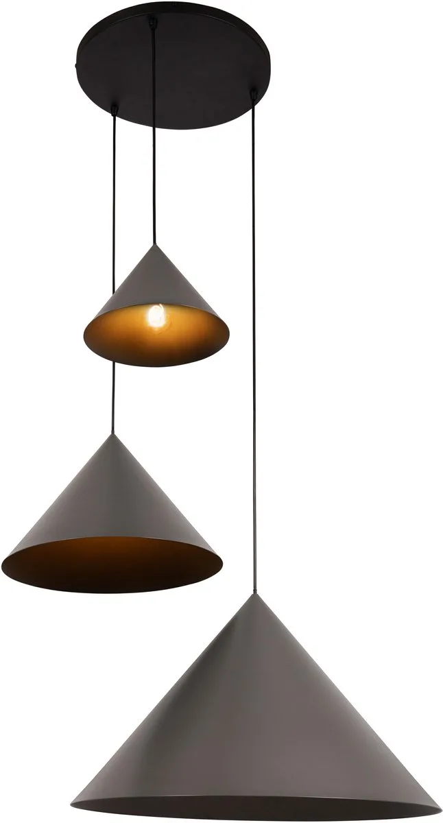 SPITZE - Hanglamp - Ø 68 cm - 3xE27 - Geschikt voor vide en hoge plafonds - Vibes de Lucide en Gris – photo produit