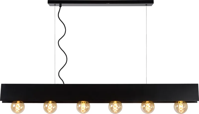 SURTUS - Hanglamp - 6xE27 von Lucide in Schwarz – Produktfoto